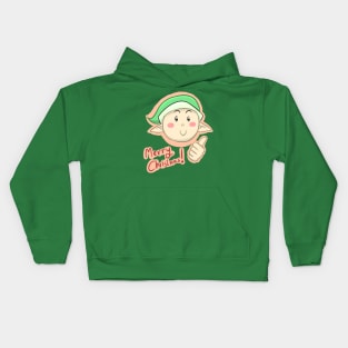 Merry Christmas Elf Kids Hoodie